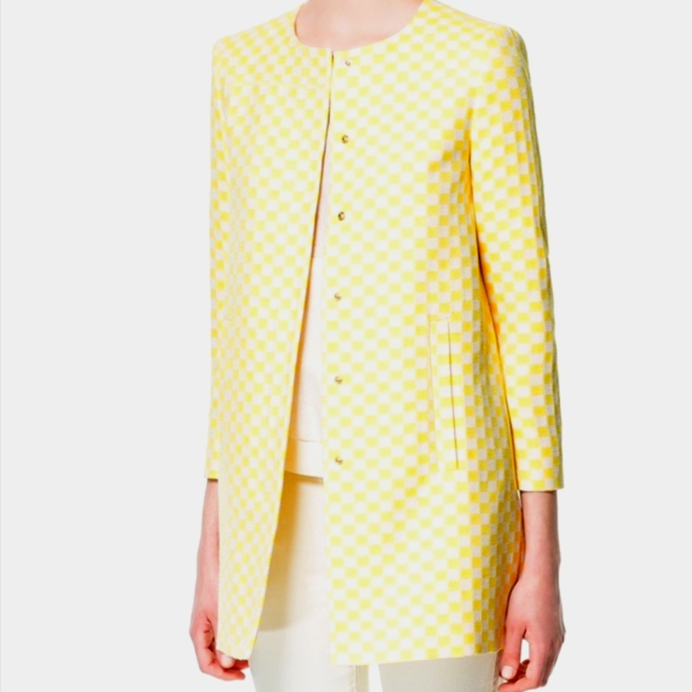 DONATED 03.26 ZARA Checkered Jacket NWT - Picture 2 of 16